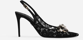 Rainbow lace slingbacks in lurex lace-AD