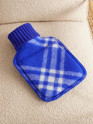 Hot Water Bottle and Checked Wool Cover