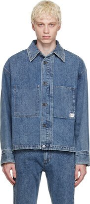 Blue Cropped Denim Shirt