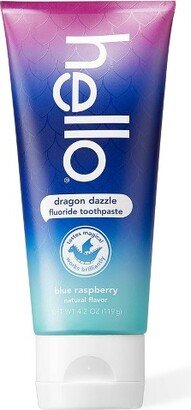 hello Dragon Dazzle Blue Fluoride Toothpaste - Raspberry - 4.2oz