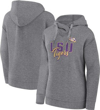 Women's Branded Heather Gray Lsu Tigers Script Favorite Pullover Hoodie