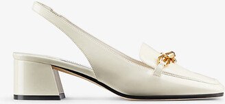 Womens Latte Diamond Tilda Slingback Patent-leather Heeled Loafers