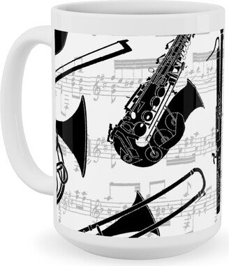 Mugs: Musical Instruments Ceramic Mug, White, 15Oz, White