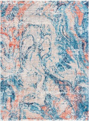 Madison MAD461 Power Loomed Area Rug - Beige/Blue - 8'x10'