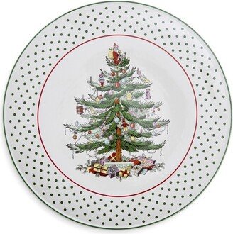 Christmas Tree Polka Dot Cake Plate