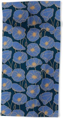 Emanuela Carratoni Moody Blue Garden Beach Towel