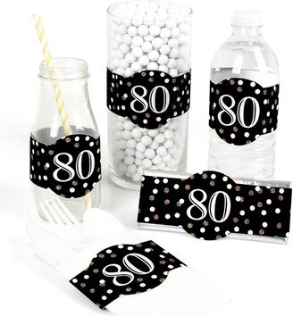 Big Dot Of Happiness Adult 80th Birthday - Gold - Party Diy Wrapper Favors & Decorations - Set of 15