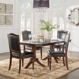 LaSalle Espresso Pedestal Extending Table Dining Set by Classic