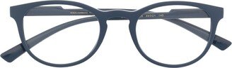 Round-Frame Logo Arm Glasses