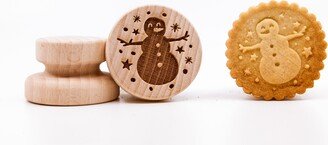 No. 058 Wooden Stamp Deeply Engraved Snowman, Merry Christmas, Christmas Gift, Toys, Stamp, Baking Gift, Tree