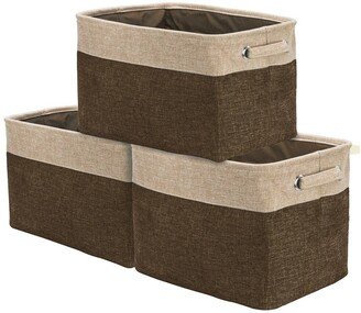 Brown Twill Storage Basket - Set of 3