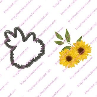 Sunflower With Leave Cookie Cutter, Flower Summer Cutter