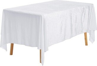 Unique Bargains Rectangle Wrinkle Resistant Washable Polyester Table Cover 1 Pc White