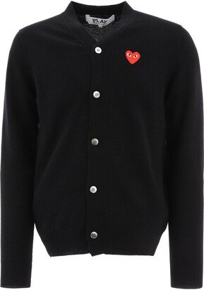 Heart Logo Patch Button-Up Cardigan-AA