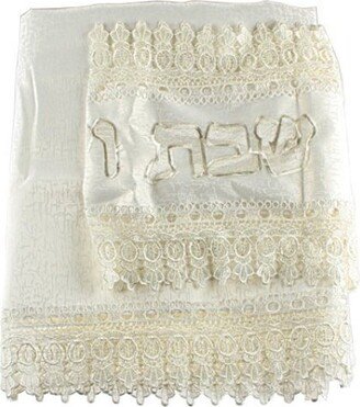 Shabbat Tablecloth With Classic Design With Hebrew Words, Made in Israel, Jewish Beautiful Gift For Holidays-AJ