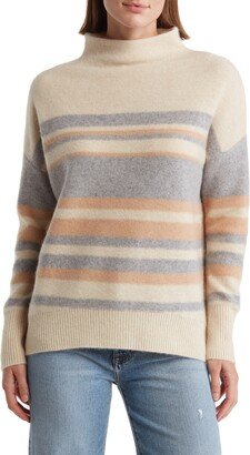 Cashmere Stripe Funnel Neck Sweater