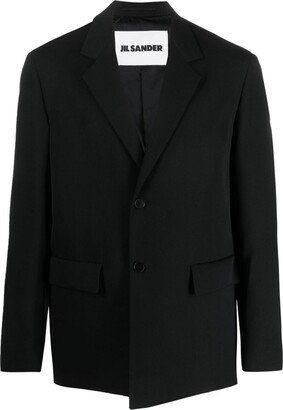 Single-Breasted Wool Blazer-BX