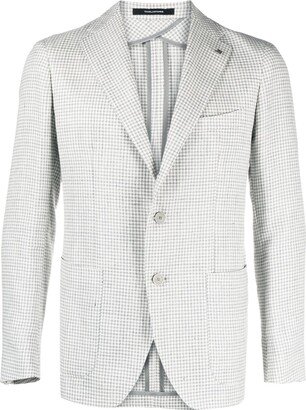 Checked Single-Breasted Blazer-AB