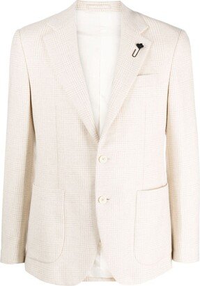 Check-Pattern Wool Blazer-AA