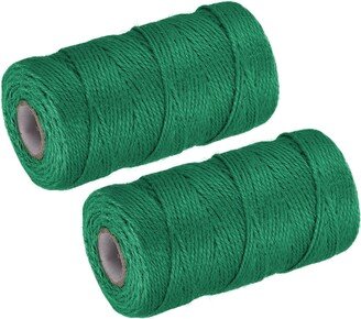 Unique Bargains 2pcs 328 Feet Garden Twine, 2mm Craft Jute String for DIY Projects - Dark Green