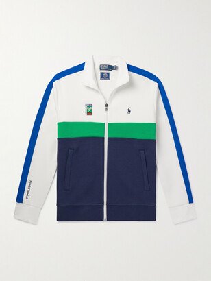 Wimbledon Colour-Block Logo-Appliquéd Cotton-Blend Jersey Sweatshirt