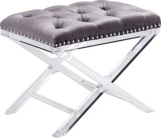 Sunpan Ikon 100957 Allura Bench - Light Grey Fabric