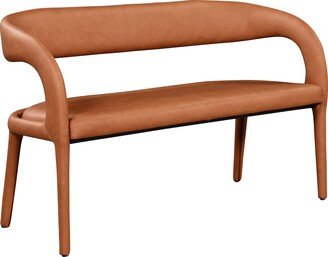 Meridian Furniture Sylvester Collection Modern | Contemporary Faux Leather Upholstered Bench with Rounded Back