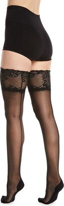 Feathers Escape Back-Seam Thigh Highs Stockings