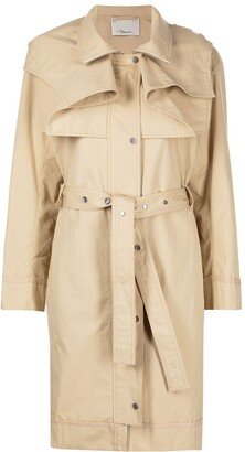 Hooded Cotton Trench Coat