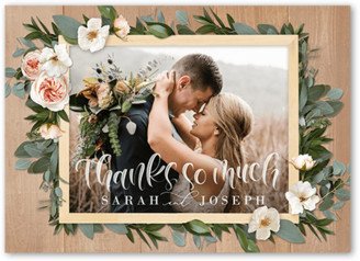 Wedding Thank You Cards: Bohemian Flowers Wedding Thank You Card, Beige, 5X7, Matte, Signature Smooth Cardstock, Square
