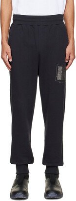 Black Foil Grid Lounge Pants