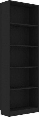 5-Tier Book Cabinet Black 23.6