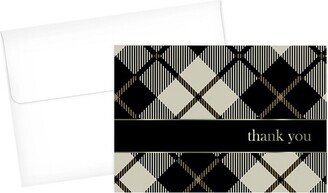 Great Papers! Black Plaid Thank You Cards - 24ct