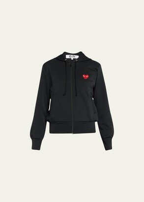 CDG Play Heart Logo Zip Hooded Sweatshirt