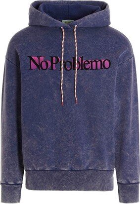 Slogan Printed Drawstring Hoodie-AA