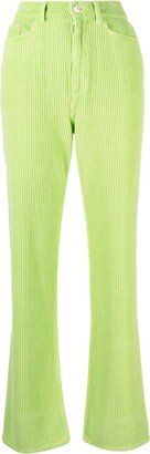 Rose ribbed straight-leg trousers
