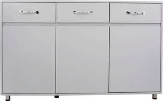 TOSWIN Modern Six Drawer Side Table MDF Cabinets Invisible Door Handle Locker with 3 Drawers and 3 Doors Storage