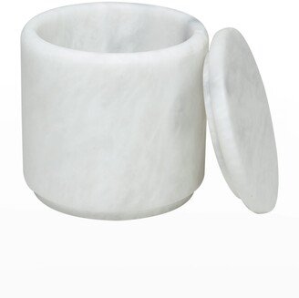 Marble Crafter Eris Collection Pearl White Marble Canister