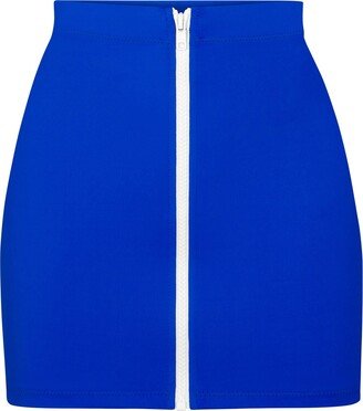 Zip-Up Swim Mini Skirt | Cobalt