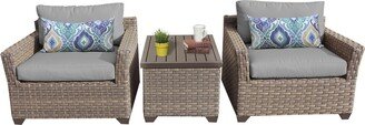 Monterey 3 Piece Outdoor Wicker Patio Furniture Set