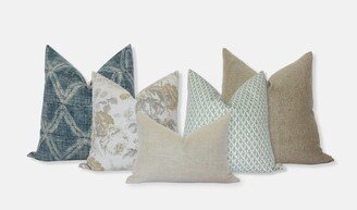 Sofa Pillow Covers, Throw Set Of 5, Couch Combos, Teal Pillows Decorative, For Couch, Green Olive