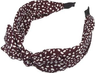 Unique Bargains Women's Fashion Leopard Spot Wide Bow Headbands Red