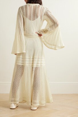 Crocheted Linen, Cashmere And Silk-blend Maxi Dress - Cream