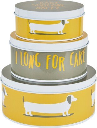 Dunelm Bertie Cake Tins Yellow, Grey and White