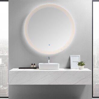 JASIWAY Round Switch-Held Memory LED Dimmable Bathroom Mirror