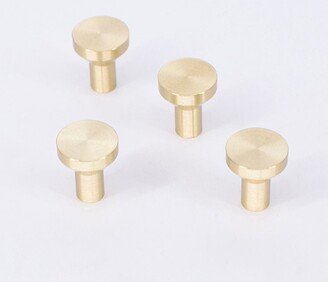 Solid Brass Round Knob Solid Furniture Drawer Golden Pull Kitchen Cabinet Black Handle Hardware Single Hole For Home-A484