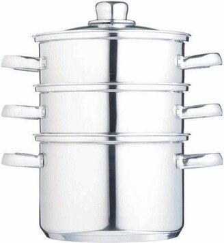 Stainless Steel Three Tier Steamer 18cm (7), Gift Boxed