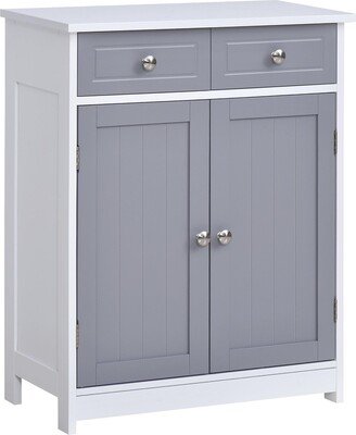 Kleankin 75x60cm Freestanding Bathroom Storage Cabinet 2 Drawers Cupboard