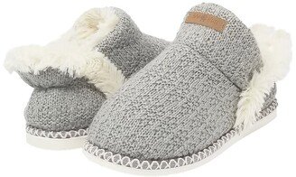 GAAHUU Textured Knit Faux Fur Ankle Slipper Boot