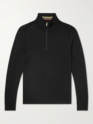 Slim-Fit Merino Wool Half-Zip Sweater-AB